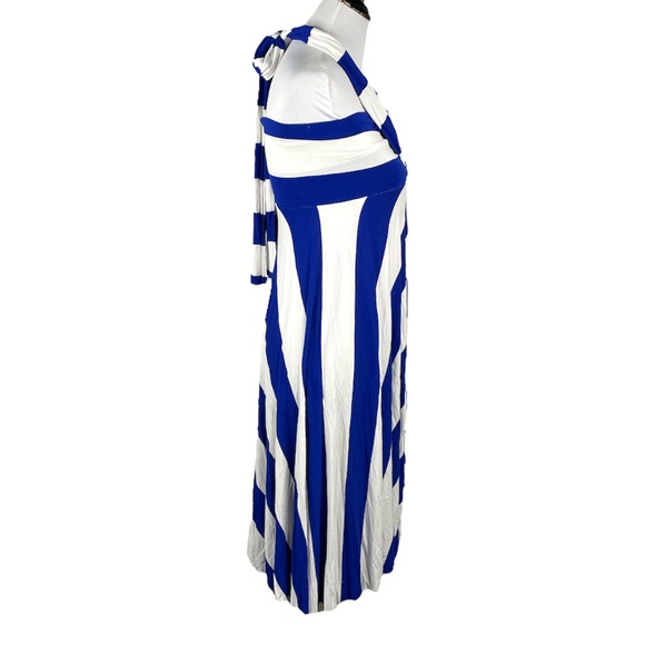 Elan Striped Asymmetrical Multi Look Dress and Skirt Blue White Size Medium - Picture 3 of 8